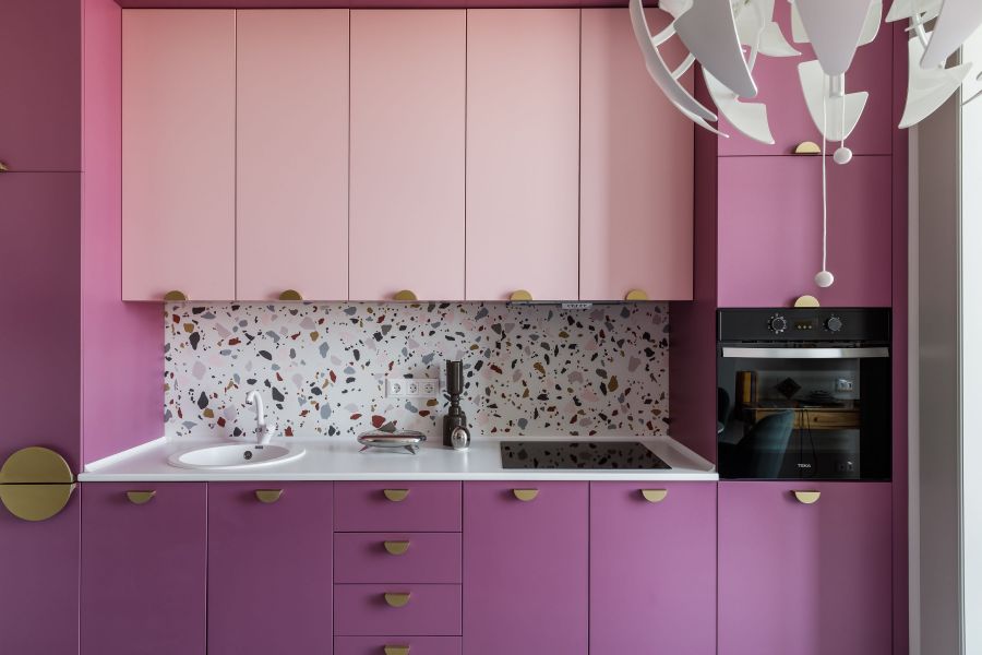 Кухня в розовых тонах Фото_10
