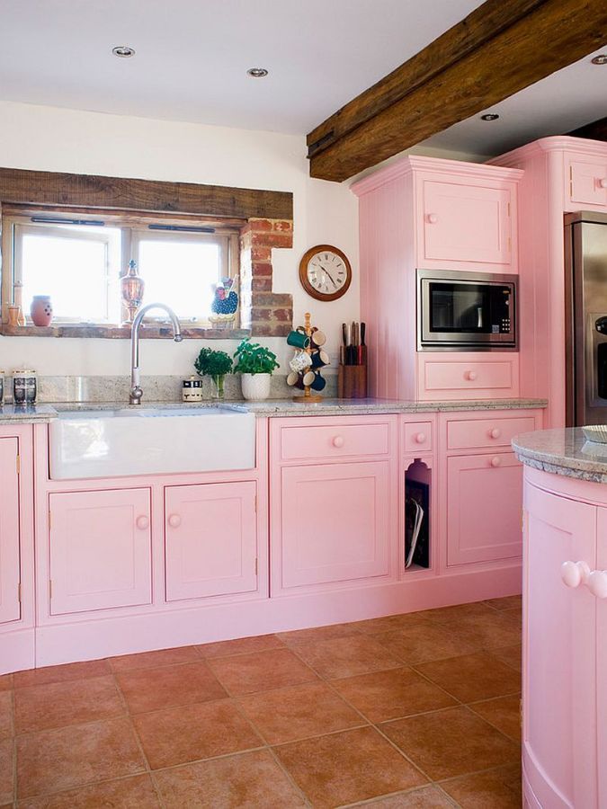 Кухня в розовых тонах Фото_30