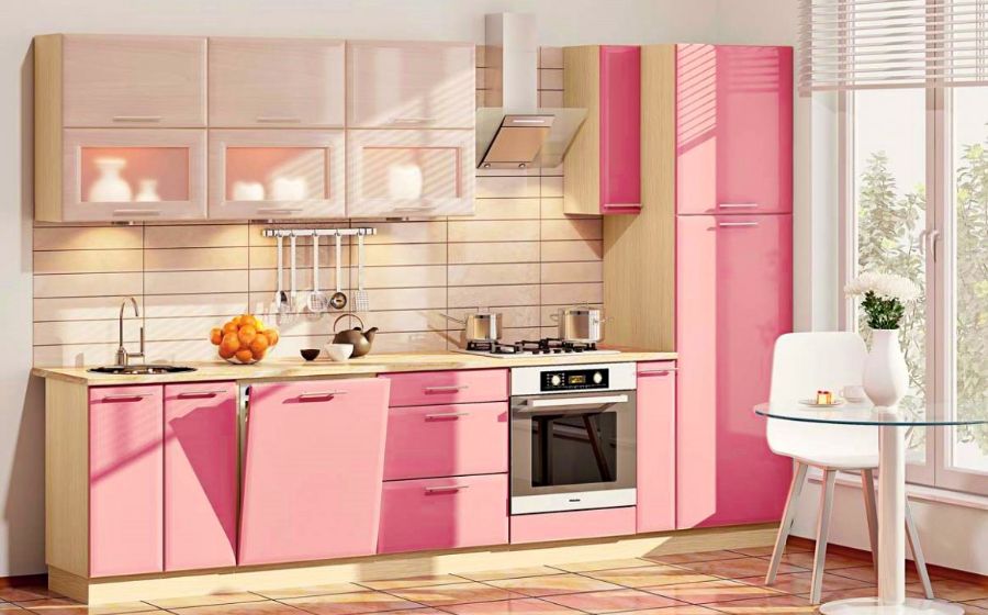 Кухня в розовых тонах Фото_8